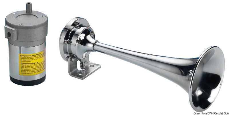 Tromba con compressore in ottone cromato per barche fino a 20 m