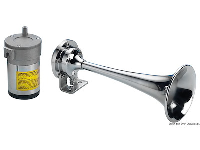 Tromba con compressore in ottone cromato per barche fino a 20 m
