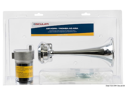 Tromba con compressore in ottone cromato per barche fino a 20 m