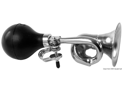Tromba a pera ottone cromato curva 