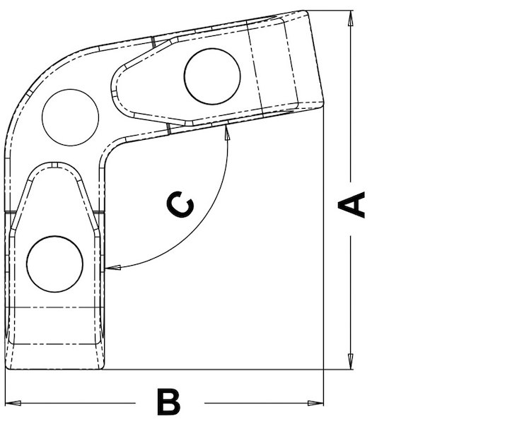 Passacavo angolare a rulli