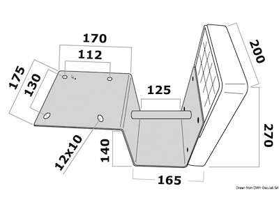 Supporto motore 15 HP per plancetta 