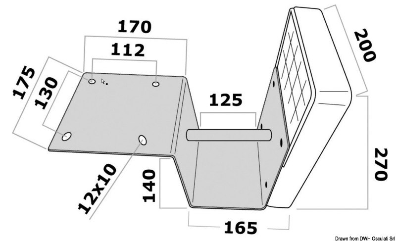 Supporto motore 15 HP per plancetta 