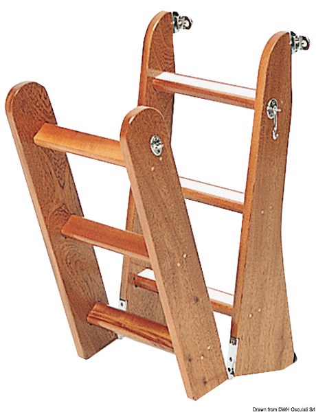 Scaletta in legno di mogano