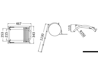 Scaletta a sgancio rapido per gommoni 4 gradini 