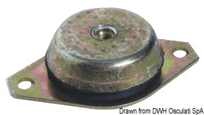 Supporto elastico antivibrante per motori entrobordo e generatore completo di controtampone