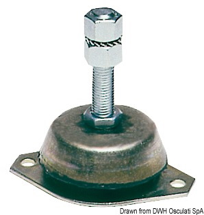 Supporto elastico antivibrante per motori entrobordo e generatore completo di controtampone
