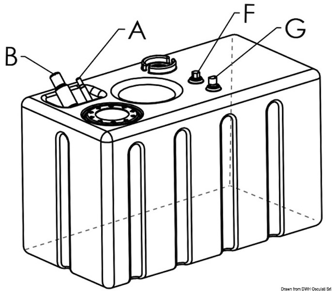Serbatoio carburante in polietilene reticolato
