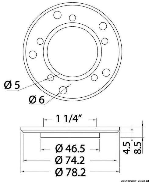 Flangia di montaggio sensori di livello da S5 a S3   