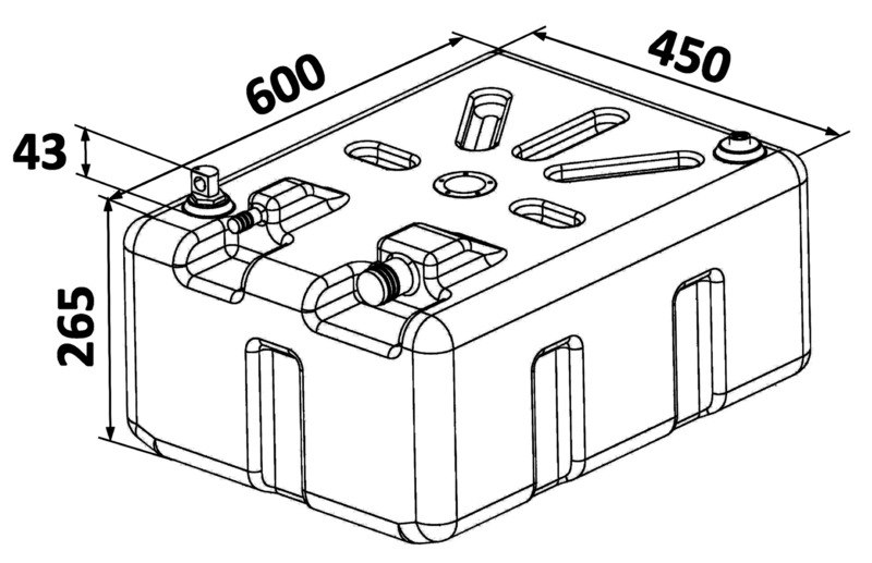 Serbatoio carburante benzina in polietilene reticolato