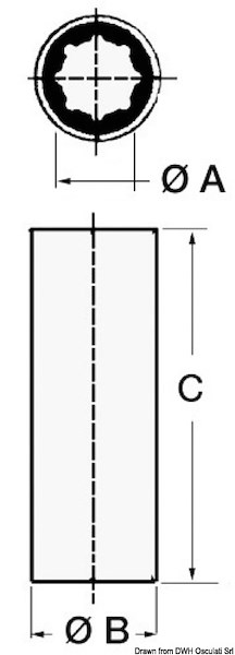Boccole per linee d'asse con armatura esterna in resina esterno/ interno in millimetri