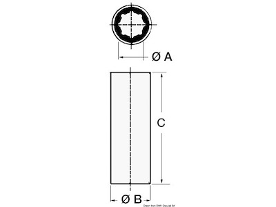Boccola per linee d’asse con armatura esterna in ottone; versione esterno/interno in pollici