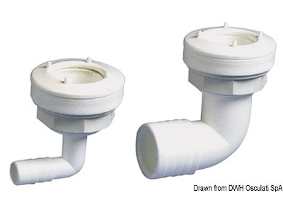 Bocchettone per serbatoio acqua flessibile a 90°