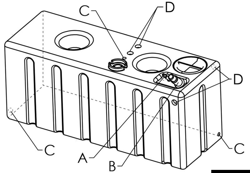 Serbatoio rigido modulare per acqua potabile