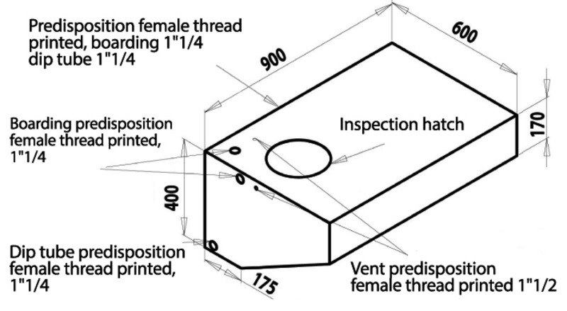 Serbatoio rigido per acqua potabile di grande capacità