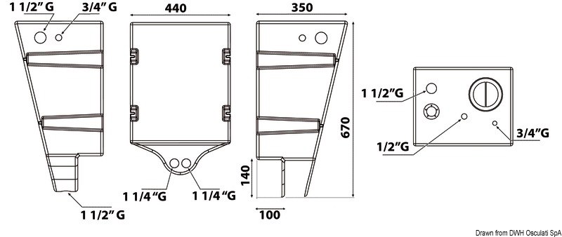Serbatoio acqua a parete 60 l 