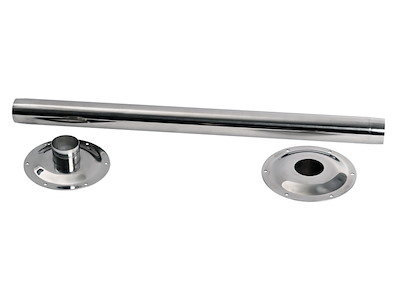 Gamba tavolo fisso inox 670 mm  