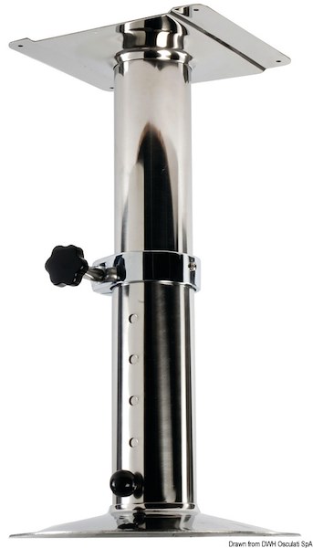 Piede girevole telescopico inox 540/720 mm 