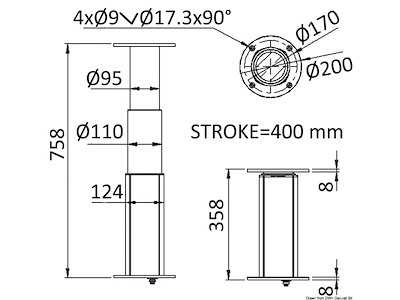 Gamba tavolo elettrica Round-Alu