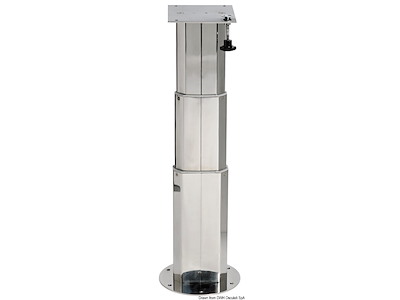 Gamba telescopica in acciaio inox per tavolo  