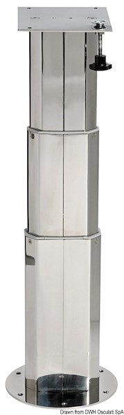 Gamba telescopica in acciaio inox per tavolo  