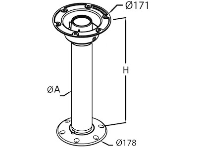 Gamba tavolo in alluminio Thread Lock per tavoli generici