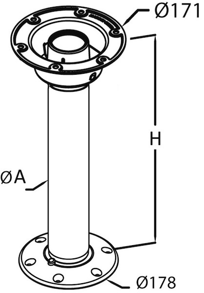 Gamba tavolo in alluminio Thread Lock per tavoli generici