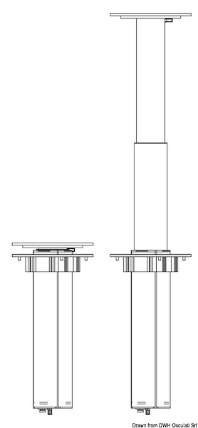 Gamba tavolo elettrica 2 stadi a scomparsa totale
