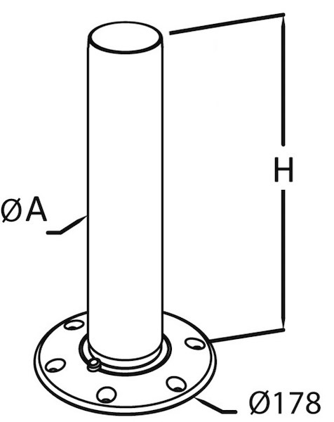 Gamba tavolo in alluminio Thread Lock per tavoli 48.417.50/51/52/54