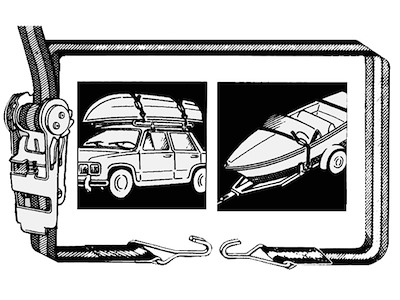 Cinghia in poliestere colorato con ganci e cricchetto