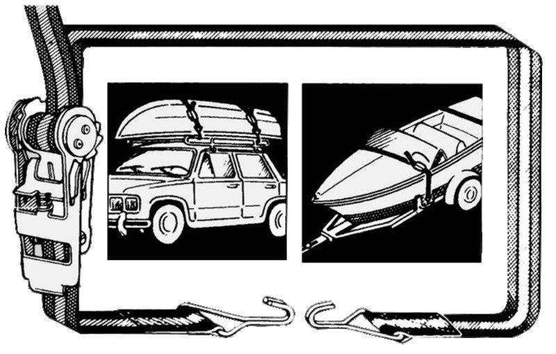 Cinghia in poliestere colorato con ganci e cricchetto