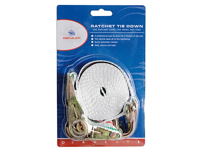 Cinghia in poliestere colorato con ganci e cricchetto