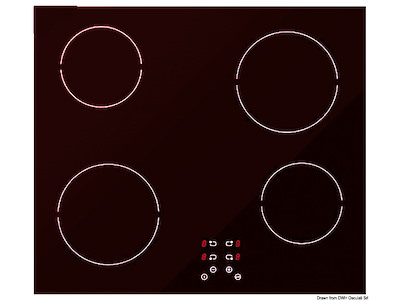 Piano cottura in vetroceramica comandi touch