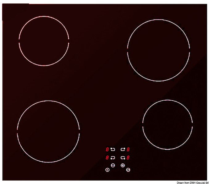 Piano cottura in vetroceramica comandi touch