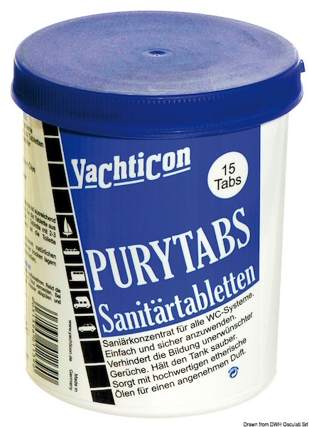 Pastiglie sanitarie per WC Pury Tabs YACHTICON 