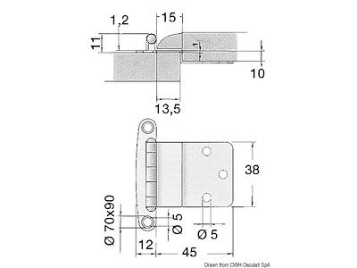 Cerniere in acciaio inox per portelli