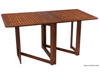 Tavolo teak pieghevole 78x145x70 cm 