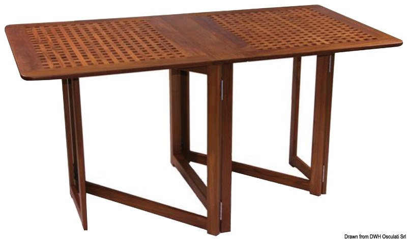 Tavolo teak pieghevole 78x145x70 cm 