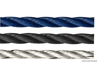 Cime MARLOW da ormeggio a 3 capi in poliestere