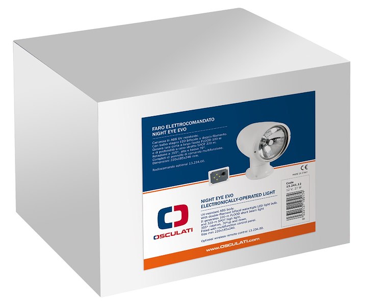 Faro elettrocomandato Mega con bulbo stagno Sealed Beam da 7”