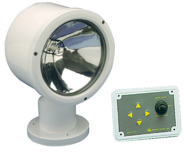 Faro elettrocomandato Mega con bulbo stagno Sealed Beam da 7”