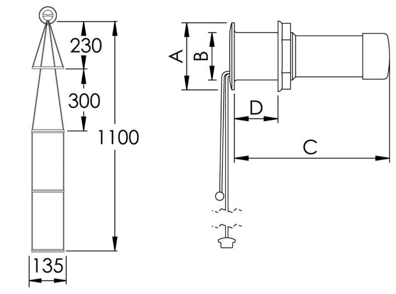 Scaletta di emergenza ad incasso a 3 gradini