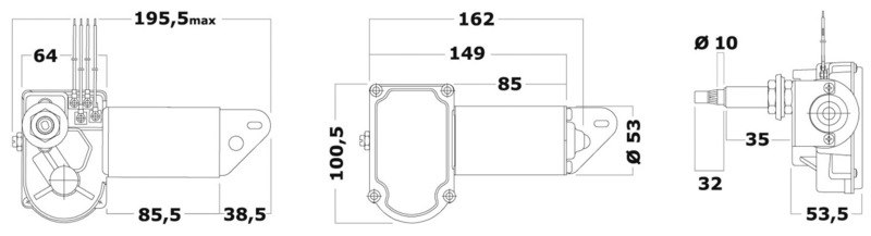 Motore serie 20 W per bracci e spazzole max 550 mm