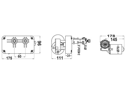 Motore serie 50 W per bracci max 800 mm e spazzole max 700 mm