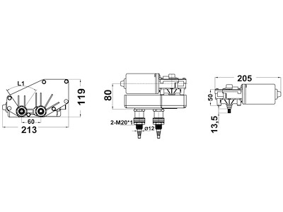 Motore serie 70 W per bracci e spazzole max 800 mm