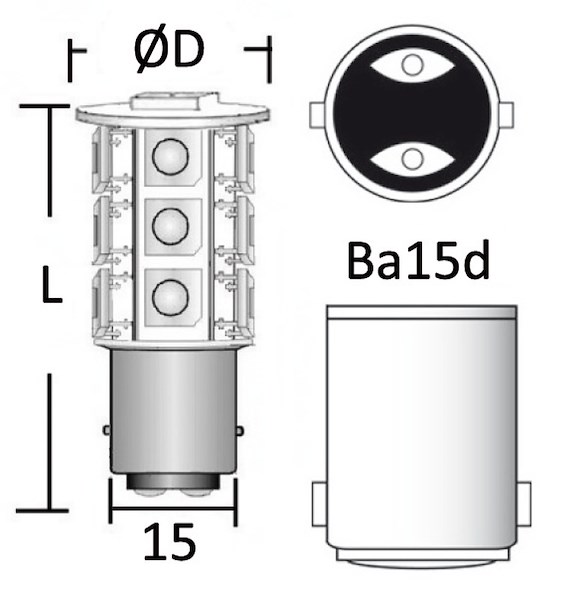 Lampadina LED SMD zoccolo BA15D per faretti
