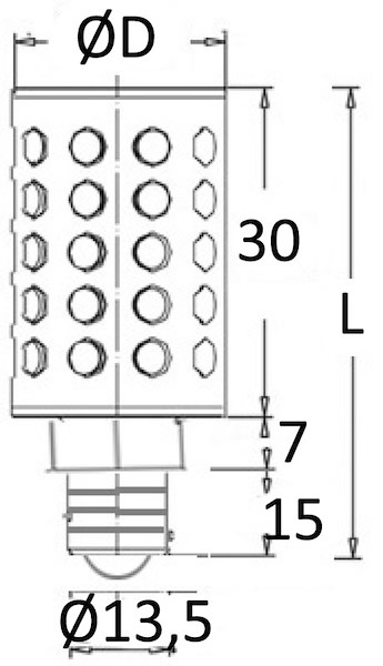 Lampadina LED 12/24 V E14 3,2 W 260 lm 