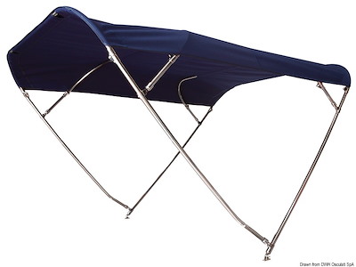 Capottina parasole pieghevole SHADE MASTER FLY INOX DEEPTH, 4 archi