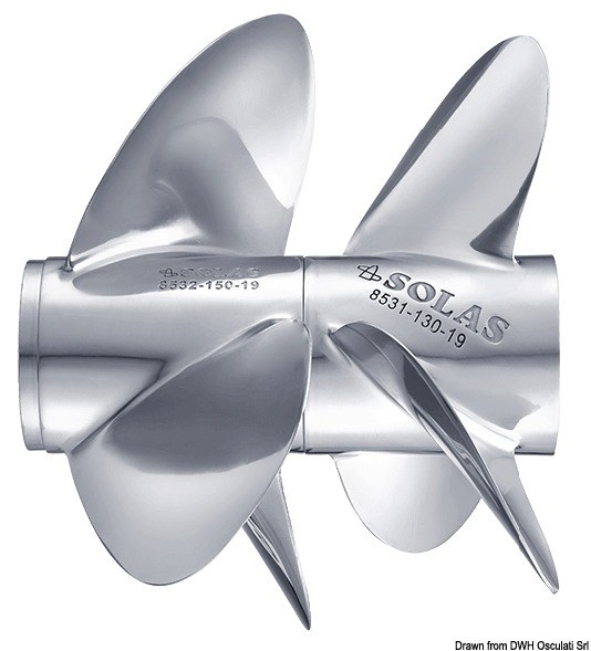 Eliche acciaio inox a 3 pale per DP 280/290 tipo C