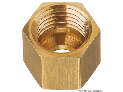 Dado in ottone tubo rame da 8 mm (blister 3 pz) 